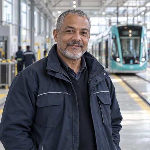 Illustration : un responsable des transports dans un dépôt de tramways